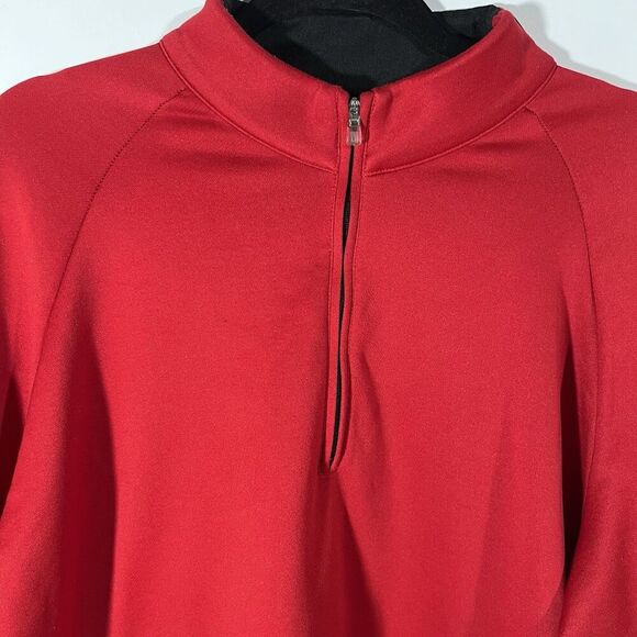 Adidas Golf Climalite 1/4 Zip Pullover Long Sleeve Sweatshirt Red Men's XL - Picture 2 of 6